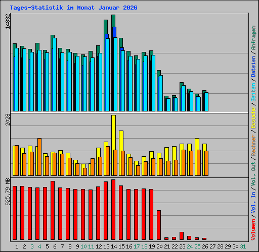 Tages-Statistik im Monat Januar 2026