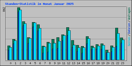 Stunden-Statistik im Monat Januar 2025